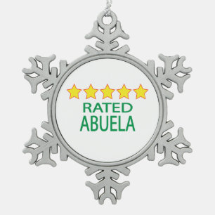 Five Star Abuela Snowflake Pewter Christmas Ornament