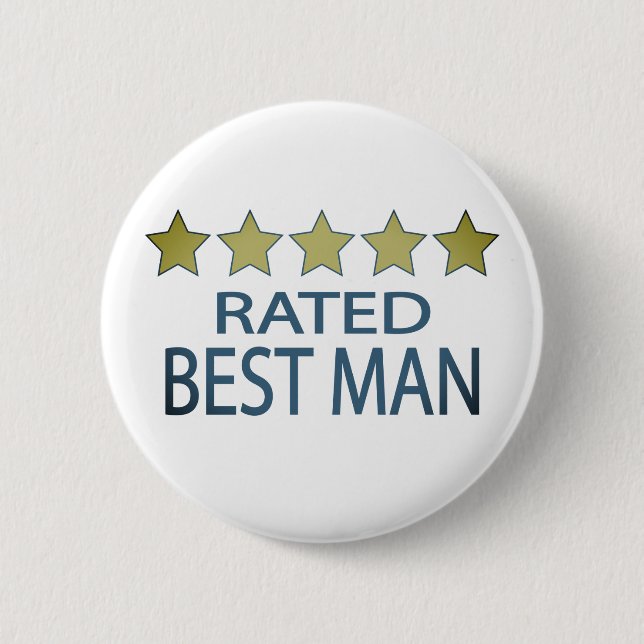 Five Star Best Man 6 Cm Round Badge (Front)