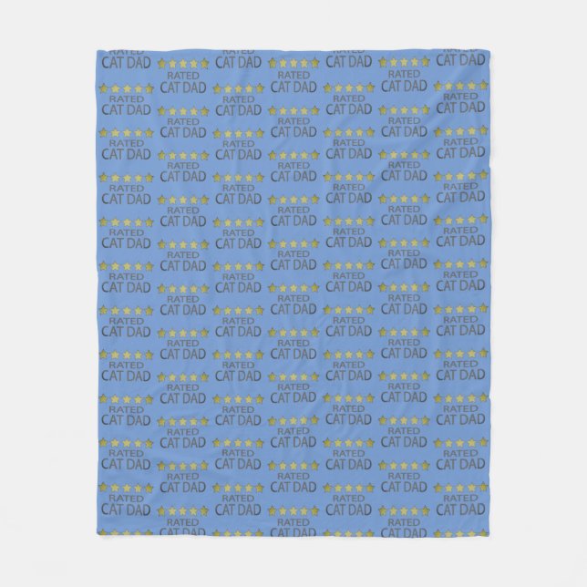 Five Star Cat Dad Fleece Blanket (Front)