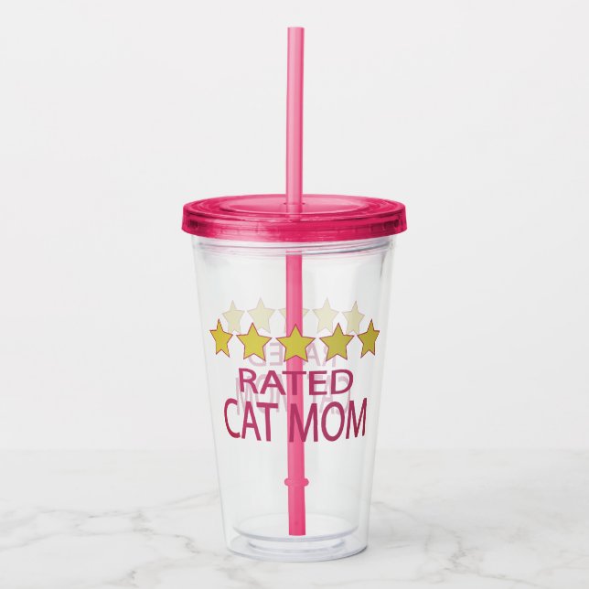 Five Star Cat Mum Acrylic Tumbler (Front)