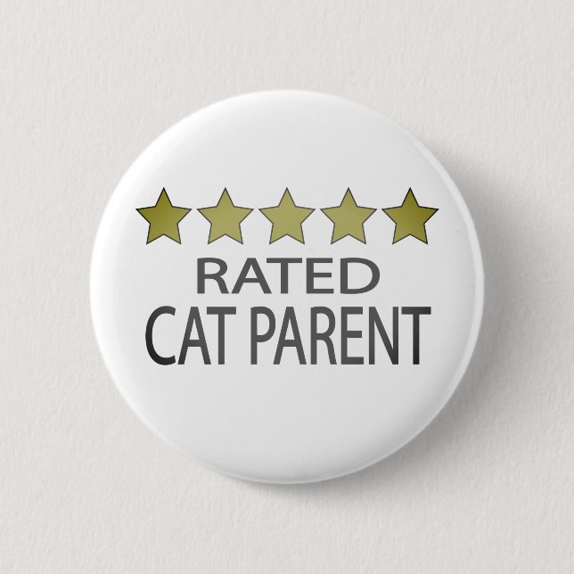 Five Star Cat Parent 6 Cm Round Badge (Front)