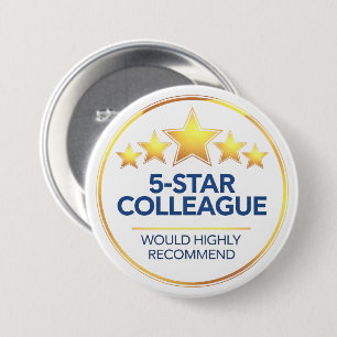 Five Star Colleague, Workmate Gift, Review 7.5 Cm Round Badge