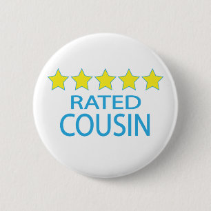 Five Star Cousin 6 Cm Round Badge