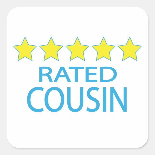Five Star Cousin Square Sticker (Front)