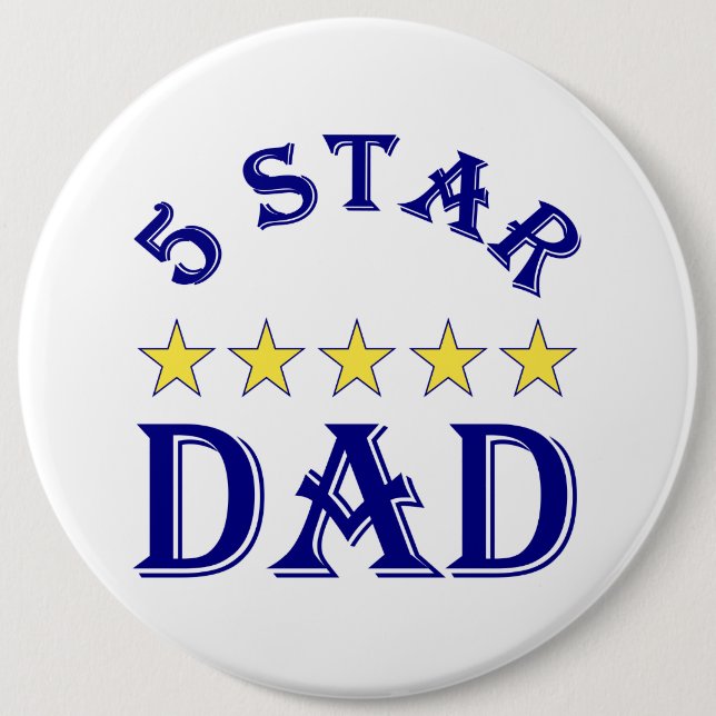 Five Star Dad 6 Cm Round Badge (Front)