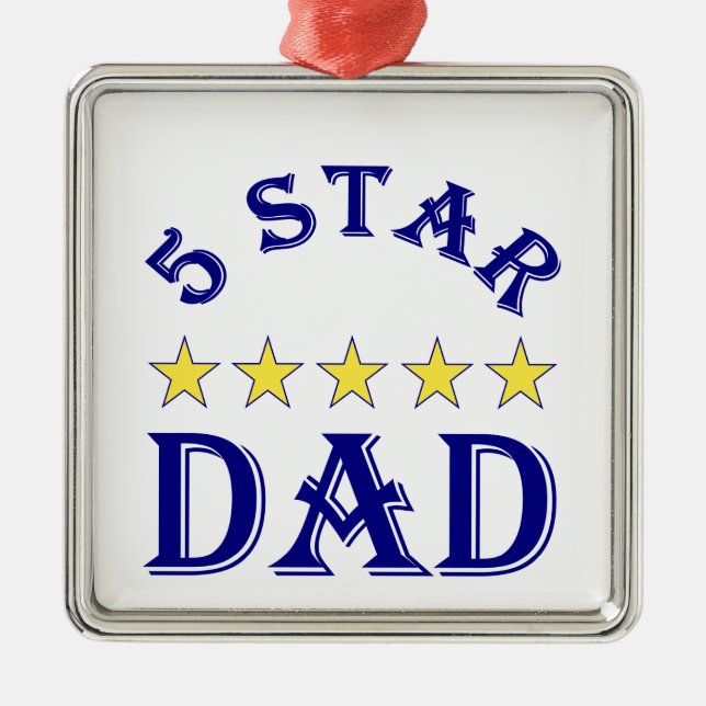 Five Star Dad Metal Tree Decoration (Front)