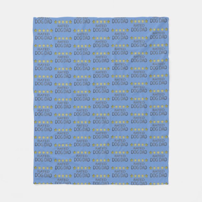 Five Star Dog Dad Fleece Blanket (Front)