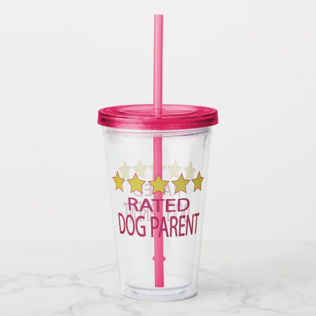 Five Star Dog Parent Acrylic Tumbler (Front)