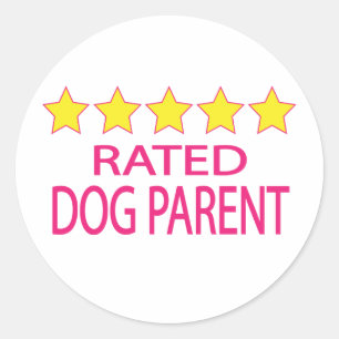 Five Star Dog Parent Classic Round Sticker