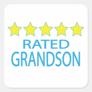Five Star Grandson Square Sticker