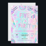 Five Star Party Pastel Spa Makeup 5th Birthday Invitation<br><div class="desc">Five Star Party Pastel Spa Makeup 5th Birthday Invitation</div>