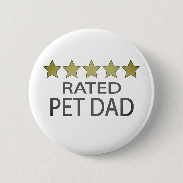 Five Star Pet Dad 6 Cm Round Badge (Front)