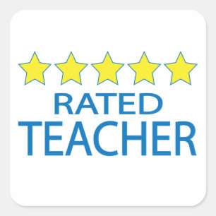 Five Star Teacher Square Sticker