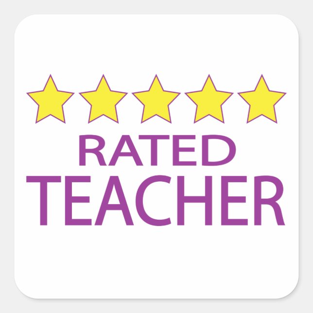 Five Star Teacher Square Sticker (Front)