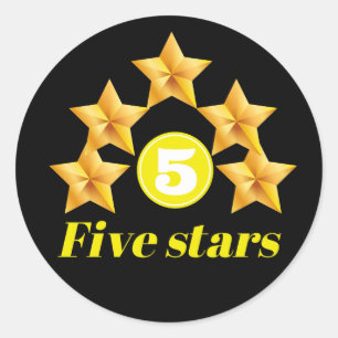 five stars Amazing Classic Round Sticker