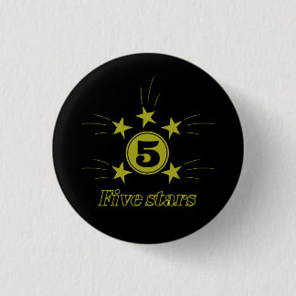 five stars celebration style 3 cm round badge