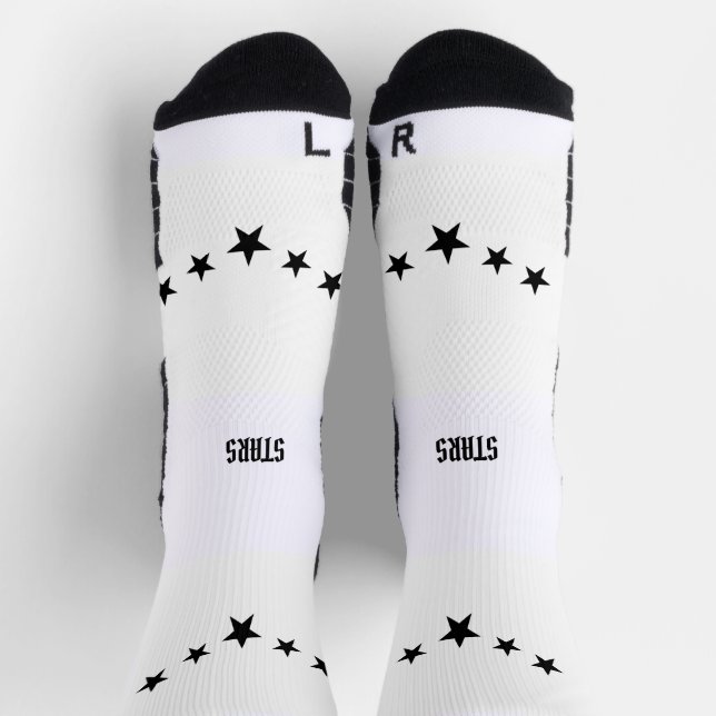 Five Stars Image Stars Text Printed Stylish Super Socks (Top)
