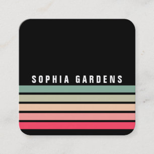 Five Stripes - Colours 01 - Black Square Business Card