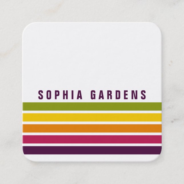 Five Stripes - Colours 03 Square Business Card (Front)