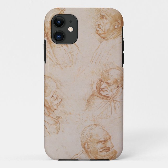 Five Studies of Grotesque Faces (red chalk on pape Case-Mate iPhone Case (Back)