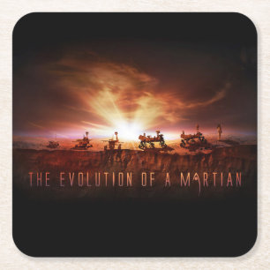 Five Successful Mars Rovers Square Paper Coaster