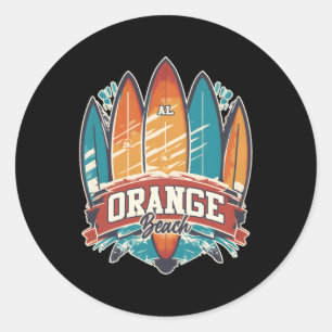 Five Surfboards Orange Beach Al Classic Round Sticker
