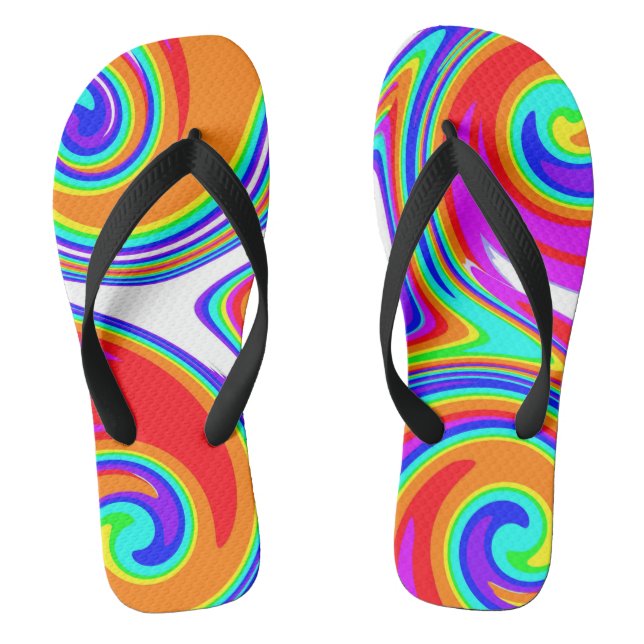 Five Swirls of Colour 3 Flip Flops (Footbed)