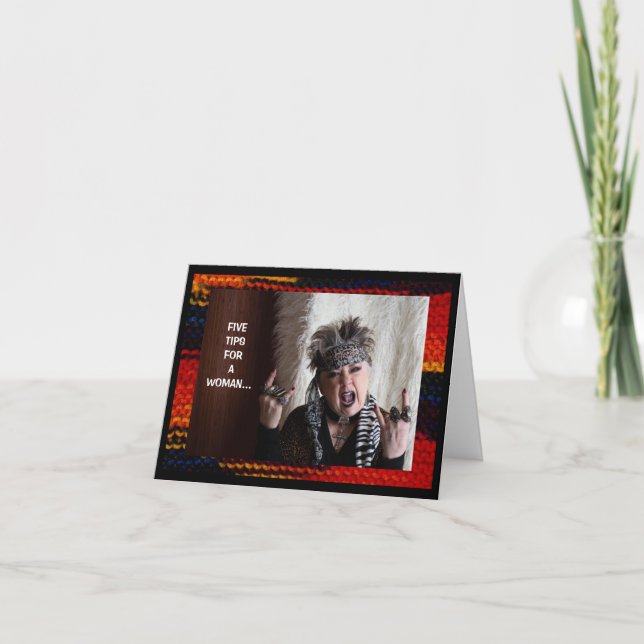 Five Tips for a Woman Folded Greeting Card (Front)