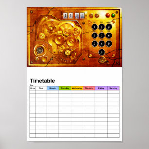 Five to of 12 Steampunk clock Grunge Poster