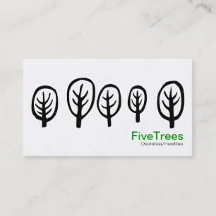 Five Trees - Black on White Business Card