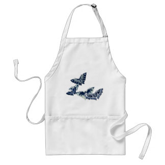 Five Vintage Blue Butterflies Standard Apron