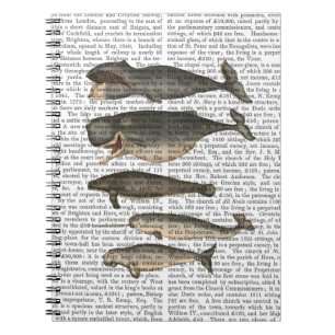 Five Vintage Whales Notebook
