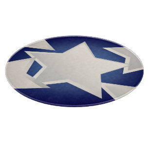 Five white stars cutting board
