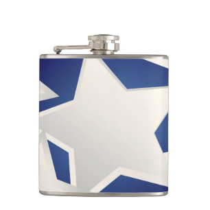 Five white stars hip flask