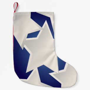 Five white stars small christmas stocking