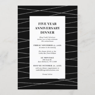 Five Year Anniversary Dinner Invitation