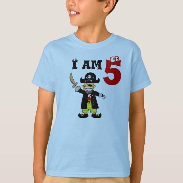 Five year old birthday boy ( pirate ) T-Shirt (Front)