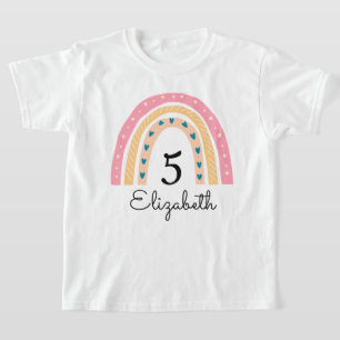 Five Year Old Birthday Personalized  With Name Age T-Shirt