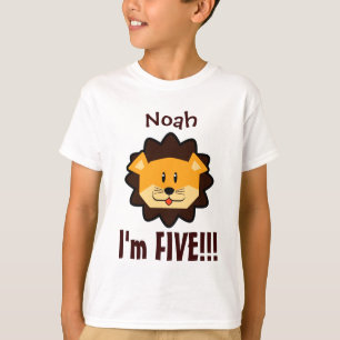 Five Years 5th Birthday Cute Lion Face V030N T-Shirt