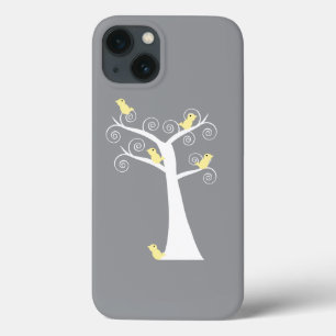 Five Yellow Birds in a Tree Cute Nature iPhone 13 Case