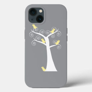 Five Yellow Birds in a Tree Cute Nature iPhone 13 Case