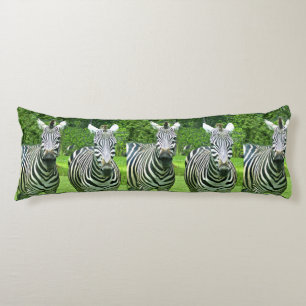 Five Zebras in Meadow Harmony Body Cushion