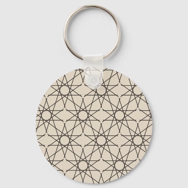 Fivefold Star Geometry Sand Ink Keychain (Front)