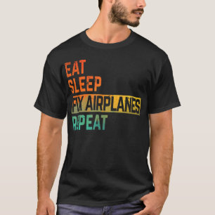Fix Aeroplane Mechanic Eat Sleep Repeat Watercolor T-Shirt