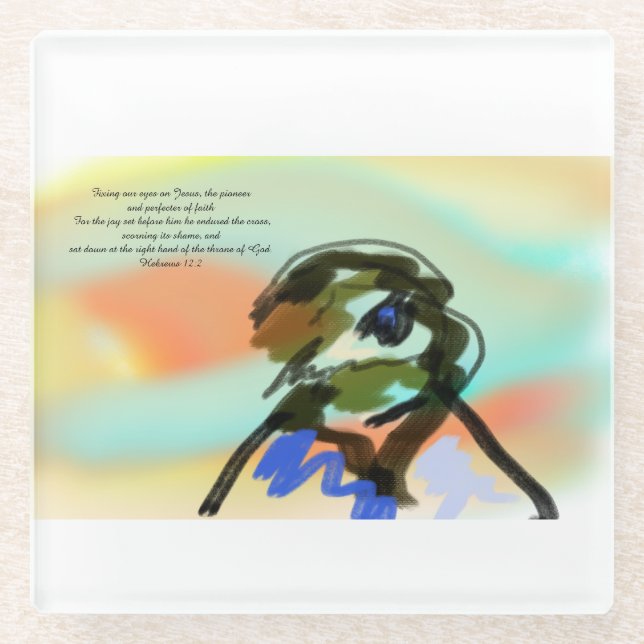 fix eye jesus glass coaster (Front)