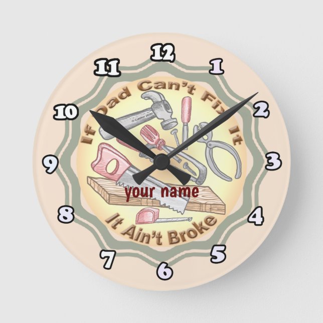 Fix It Dad  Round Clock (Front)