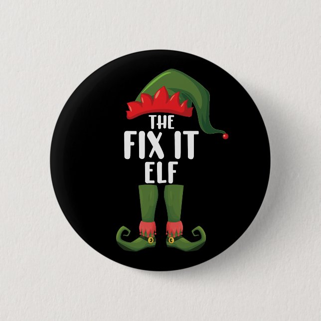 Fix It Elf Family Matching Group Christmas  6 Cm Round Badge (Front)
