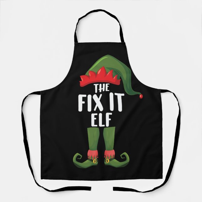 Fix It Elf Family Matching Group Christmas  Apron (Front)
