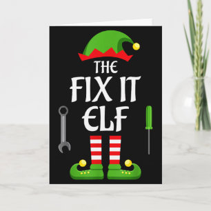 Fix It Elf Family Matching Group Christmas Card