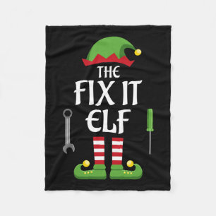Fix It Elf Family Matching Group Christmas Fleece Blanket